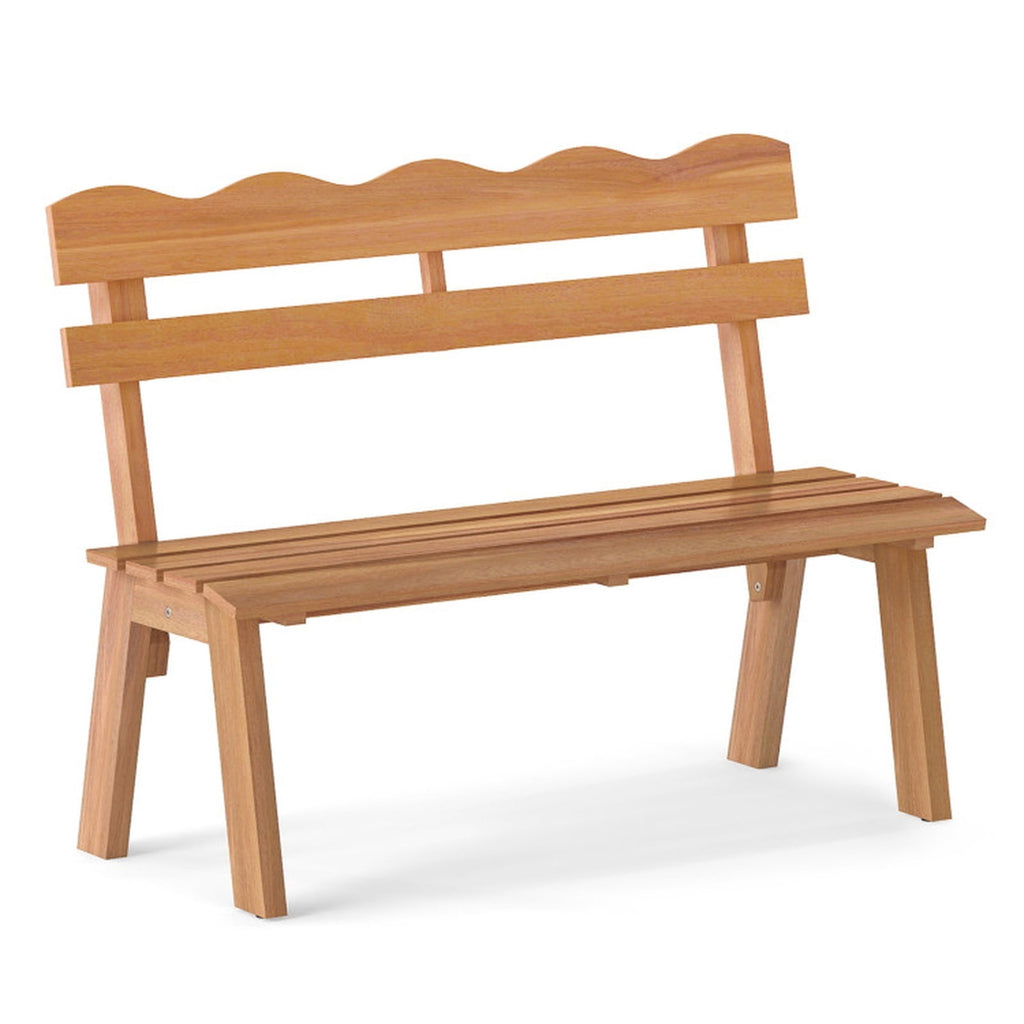 Biotree Outdoor Acacia Wood Garden Bench with 800 Lbs Weight Capacity Stackable Patio Chair for Garden BackyardNatural