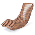 Biotree Outdoor Acacia Wood Rocking Chair with Widened Slatted Seat and High Back Stackable Patio Chair for Garden BackyardNatural