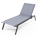 Biotree Outdoor Adjustable Chaise Lounge Chair with Lay Flat Position and Quick-Drying Fabric Stackable Patio Chair for Garden BackyardGrey