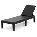 Biotree Outdoor Chaise Lounger Chair with Waterproof Rattan Textured PP Surface and 330 Lbs CapacityBlack