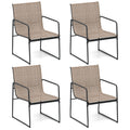 Biotree Outdoor Dining Chairs Set of 4 Patio Furniture Chair with Breathable Seat and BackrestBrown