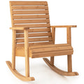 Biotree Outdoor Fir Wood Rocking Chair with High Backrest Stackable Patio Chair for Garden BackyardBrown