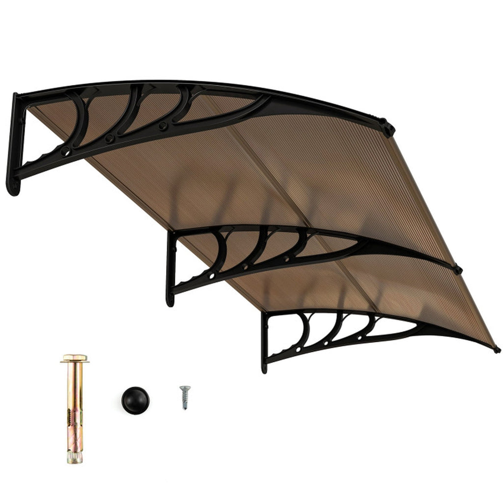 Biotree Outdoor Front Door Patio Overhang Awning for Sunlight Rain Snow Wind Protection-80 x 40 Inch for Patio Deck Door Window Sun Rain Protection, Coffee