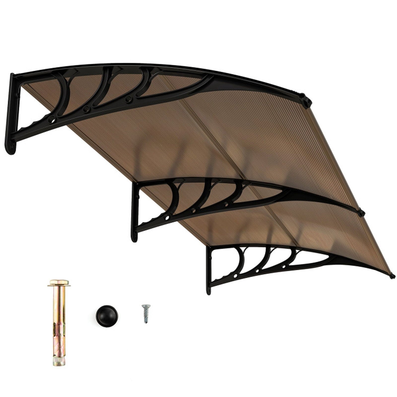 Biotree Outdoor Front Door Patio Overhang Awning for Sunlight Rain Snow Wind Protection-80 x 40 Inch for Patio Deck Door Window Sun Rain Protection, Coffee