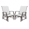 Biotree Outdoor Glider Chairs Set of 2 with Ergonomic Backrest and Seat Stackable Patio Chair for Garden BackyardBeige