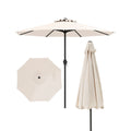 Biotree Outdoor Heavy Duty Market Umbrella with Crank Handle and 8 Sturdy Ribs-Beige - Outdoor Patio Garden Sun Shade