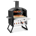 Biotree Outdoor Pizza Oven with Anti-scalding Handles and Foldable Legs for Outdoor Backyard Camping Patio BBQ, Black