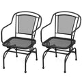 Biotree Outdoor Rocking Chair Set of 2 with Mesh Backrest and Seat for Yard Stackable Patio Chair for Garden BackyardBlack