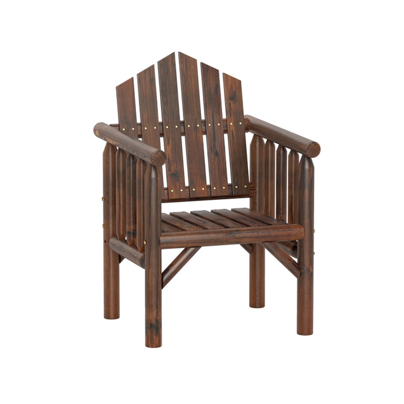 Biotree Outdoor Wood Armchair Wooden Patio Dining Chair with Armrests Stackable Patio Chair for Garden BackyardBrown