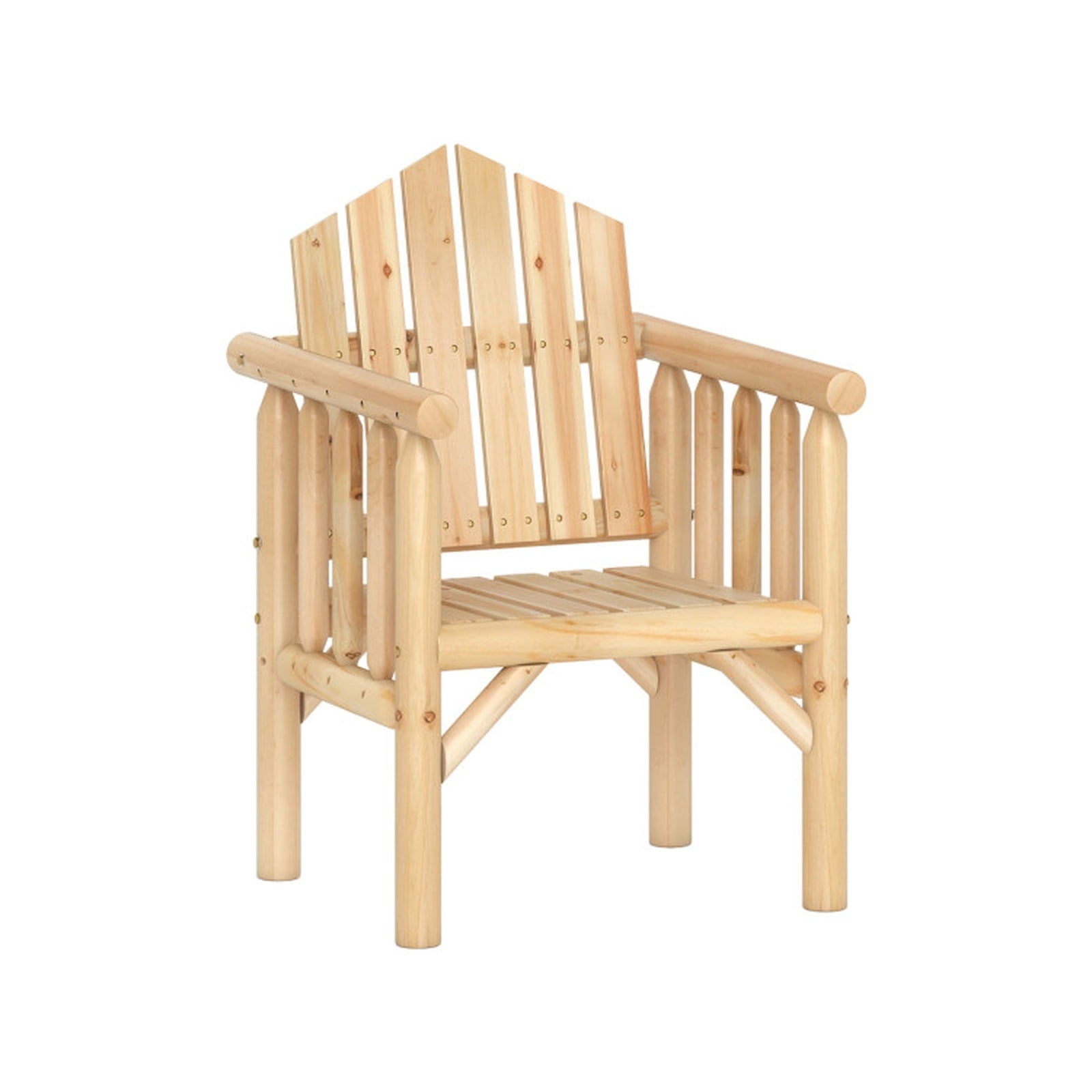 Biotree Outdoor Wood Armchair Wooden Patio Dining Chair with Armrests Stackable Patio Chair for Garden BackyardNatural