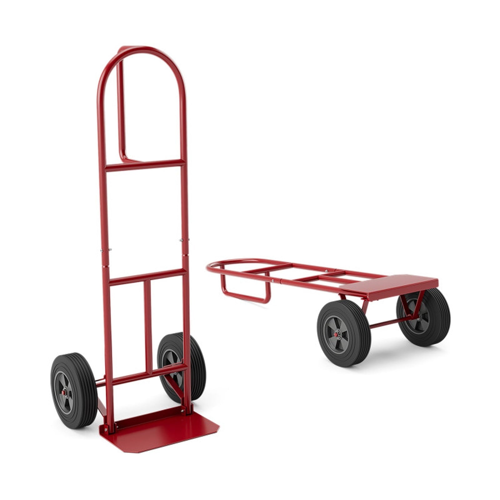 Biotree P-Handle Sack Truck with 10 Inch Wheels and Foldable Load Area for Garden Yard Lawn Work Outdoor, Black