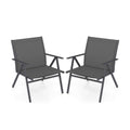 Biotree Patio Chairs Set of 2 with Breathable Mesh Fabric and Metal Frame Stackable Patio Chair for Garden BackyardGray