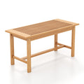 Biotree Patio Coffee Table 36 Inch Rectangular Outside Side Table with Slatted Tabletop, Natural