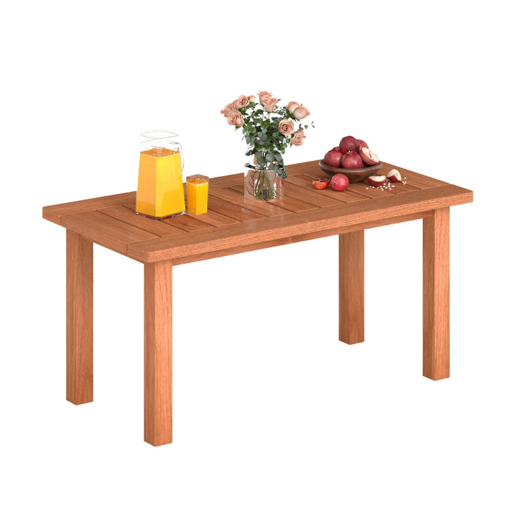 Biotree Patio Coffee Table with Slatted Tabletop for Deck Poolside, Natural