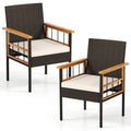 Biotree Patio Dining Chairs Set of 2 with Soft Cushions Stackable Patio Chair for Garden BackyardWhite