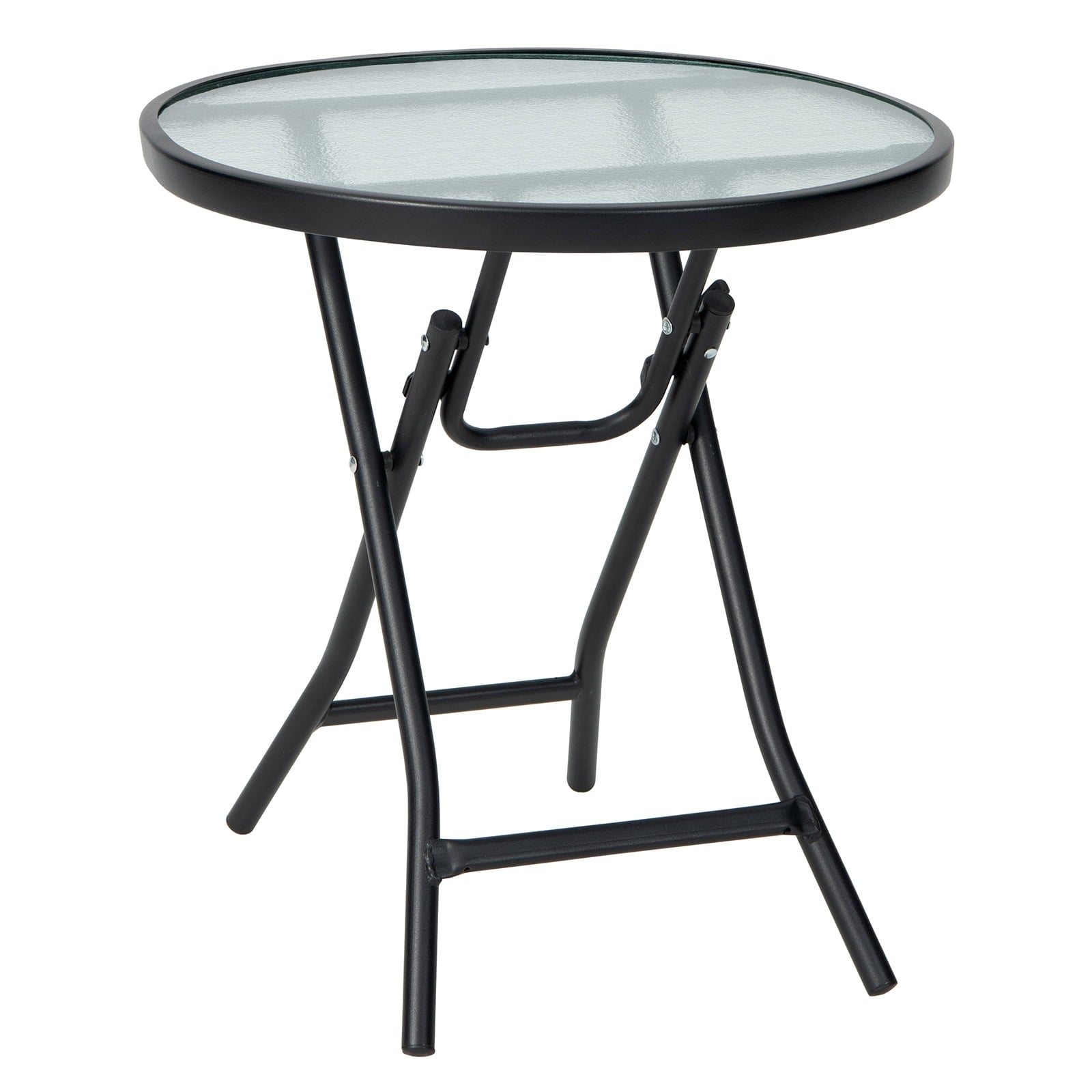 Biotree Patio Folding Side Table with Tempered Glass Top