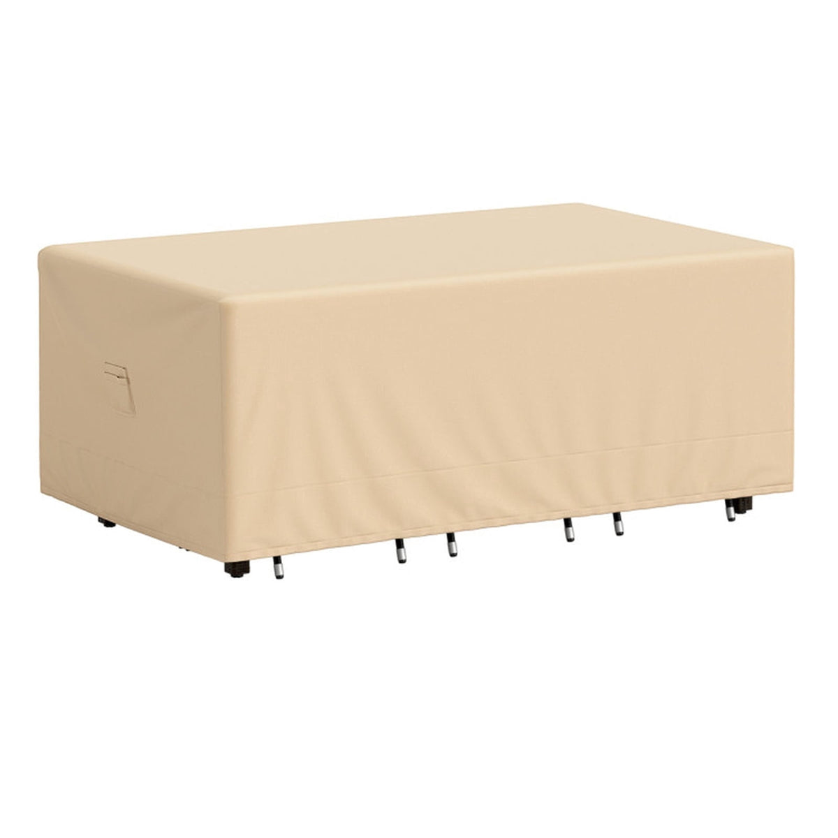 Biotree Waterproof Patio Furniture Cover with Padded Handle and Click-Close Straps Heavy Duty Outdoor Table Cover 90 x 50 x 32 Inches, Beige