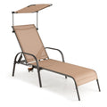 Biotree Patio Heavy-Duty 5-Level Adjustable Chaise Lounge Chair Stackable Patio Chair for Garden BackyardBrown