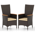 Biotree Patio Rattan Chairs Set of 2 Outdoor Wicker Dining Chairs with High Backrest Stackable Patio Chair for Garden BackyardBeige