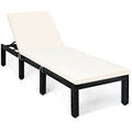 Biotree Patio Rattan Lounge Chair Chaise Couch Cushioned Height Adjustable Stackable Patio Chair for Garden BackyardWhite