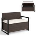 Biotree Patio Storage Bench Outdoor Waterproof for Patio Deck Garden Cushions, Brown