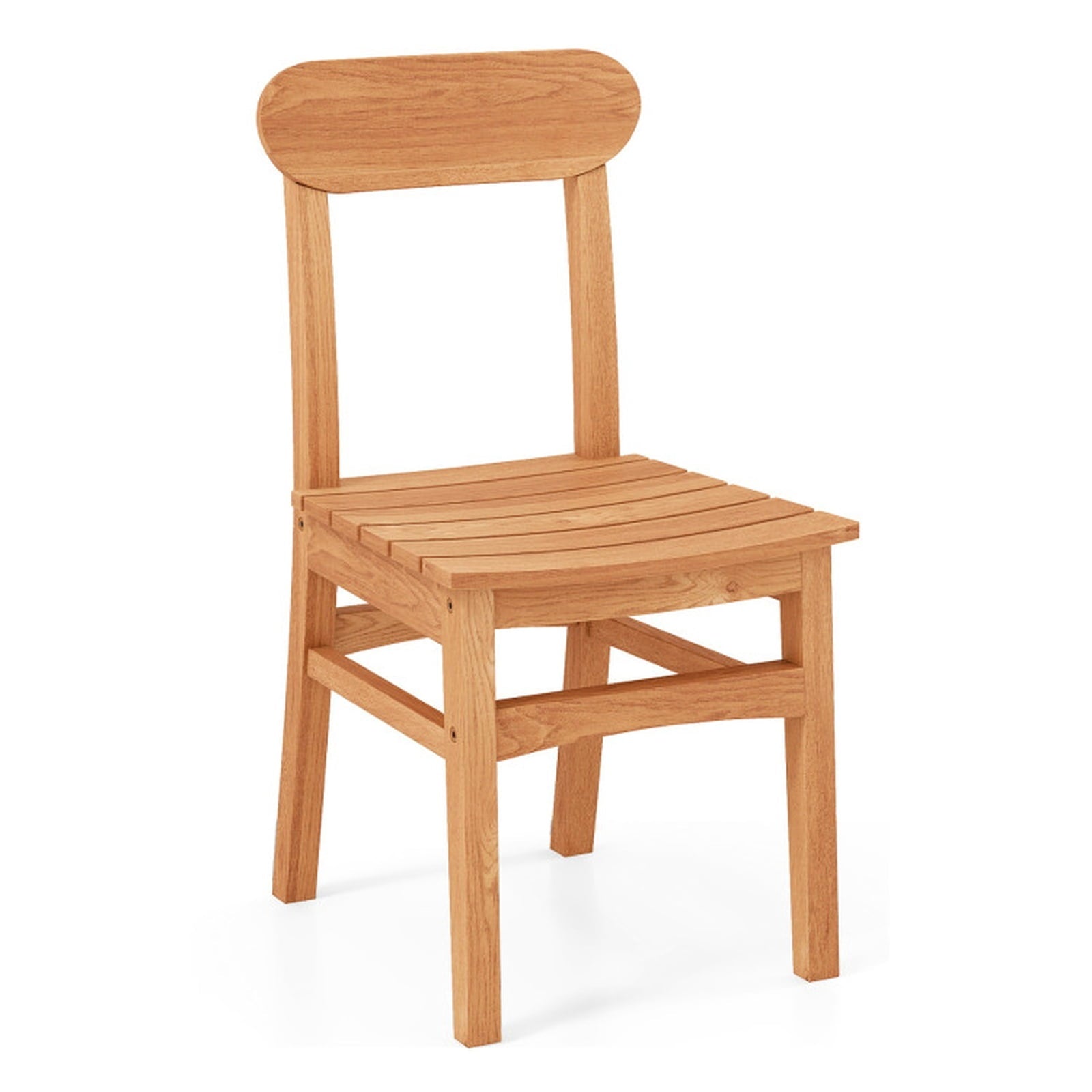 Biotree Patio Teak Wood Chair Armless Dining Chair with Slatted Seat Stackable Patio Chair for Garden BackyardNatural