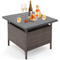 Biotree Patio Wicker Side Table with Umbrella Hole