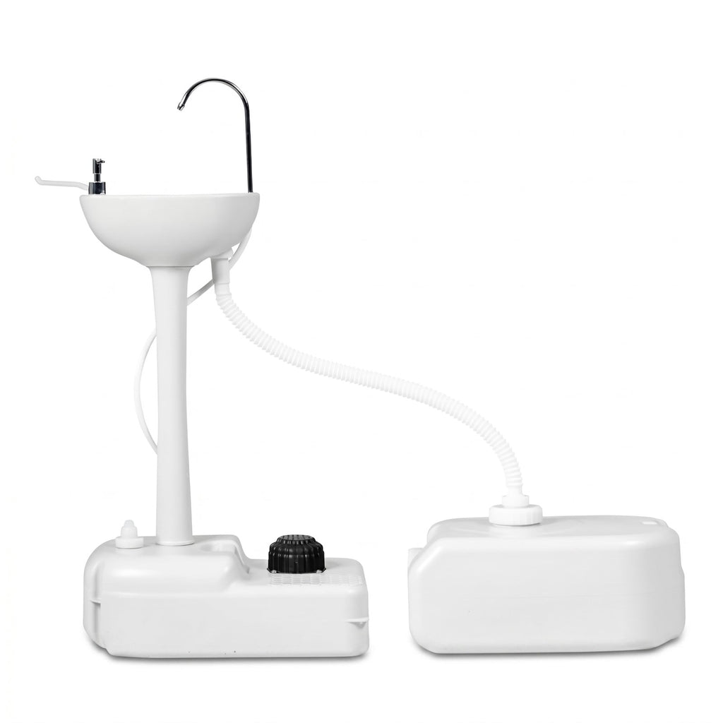 Biotree Portable Hand Wash Station Basin Stand with 4.5 Gallon Tank Camping Sink with Soap Dispenser for Outdoor, Gray