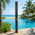 Biotree 7.2 Feet Adjustable Outdoor Solar Heating Shower Head Portable Camping Solar Shower for Pool Beach Campsite, Black