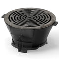 Biotree Round Hibachi Grill Outdoor Portable Charcoal Stove with 12 Inch Double-Sided Grate for Outdoor Backyard Camping Patio BBQ, Black