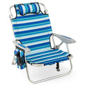 Biotree Set of 1 Folding Beach Chair for Adults with 4-Position Adjustable Backrest Stackable Patio Chair for Garden BackyardBlue