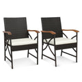 Biotree Set of 2/4 Patio Wicker Dining Chairs with Soft Zippered Cushion-Set of 2 Stackable Patio Chair for Garden BackyardMix Brown