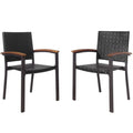 Biotree Set of 2 Outdoor Patio PE Rattan Dining Chairs Stackable Patio Chair for Garden Backyard