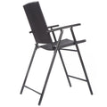 Biotree Set of 4 Folding Bar Chairs PE Wicker Outdoor Indoor Folding Bar Stools with Footrests and Armrests, Brown