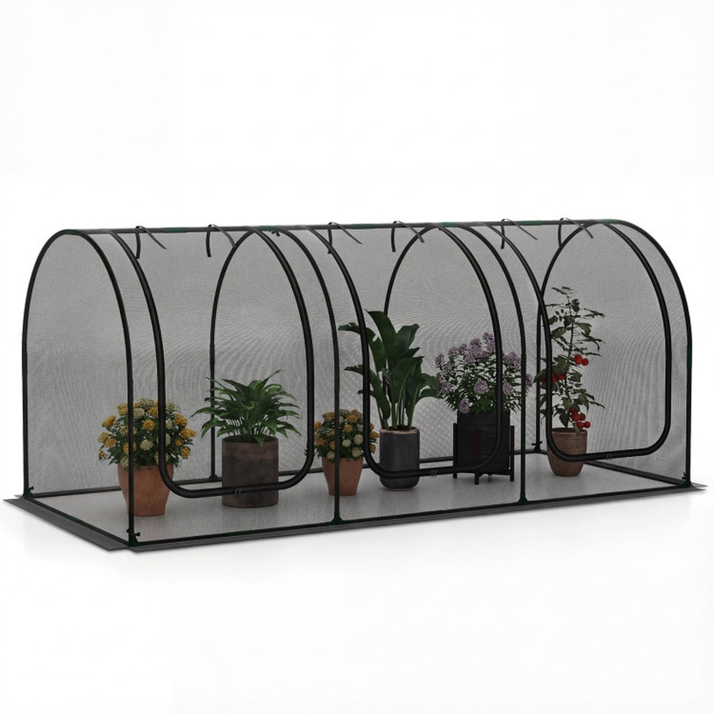 Biotree Tunnel Crop Cage Large Portable Plant Protection Tent with 3 Roll for Outdoor Garden Backyard Patio Vegetables Flowers, Green