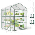 Biotree Walk-in Greenhouse with 3 Tiers 8 Shelves PVC Cover Roll for Outdoor Garden Backyard Patio Vegetables Flowers, Transparent