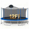 Biotree 12 FT Trampoline for Kids and Adults, Outdoor Trampoline with Basketball Hoop Safety Enclosure Net,Large Load Capacity Heavy-Duty Jumping Trampoline for Boys and Girls