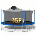 Biotree 16 FT Trampoline for Kids and Adults, Outdoor Trampoline with Basketball Hoop Safety Enclosure Net,Large Load Capacity Heavy-Duty Jumping Trampoline for Boys and Girls