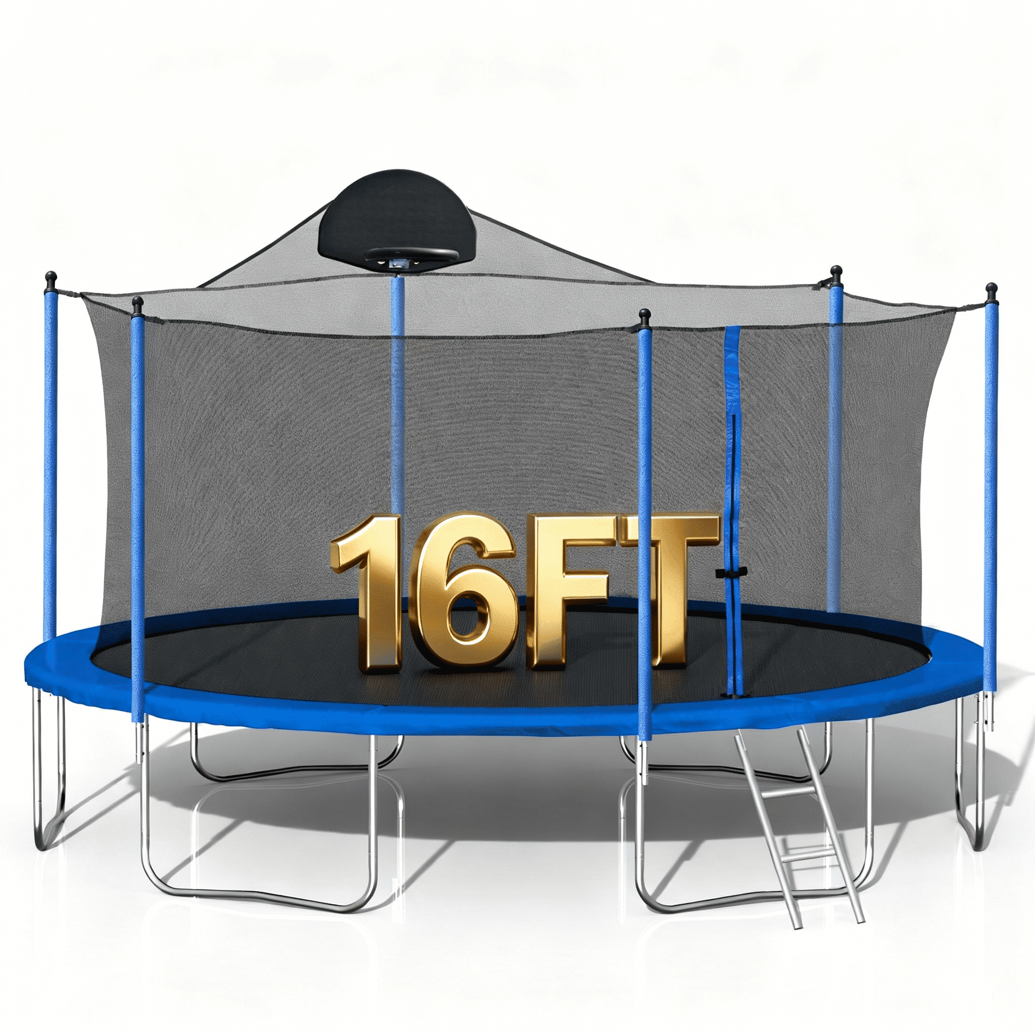 Biotree 16 FT Trampoline for Kids and Adults, Outdoor Trampoline with Basketball Hoop Safety Enclosure Net,Large Load Capacity Heavy-Duty Jumping Trampoline for Boys and Girls