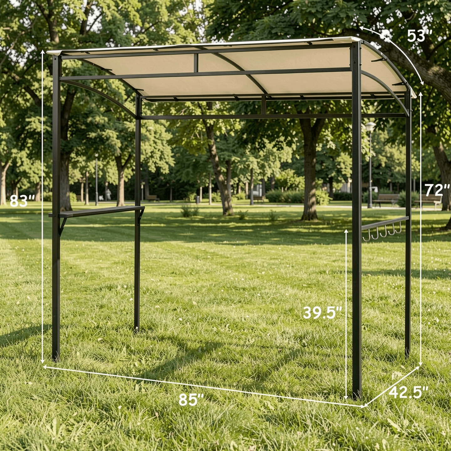 Biotree 7 x 4.5 Feet Grill Gazebo Outdoor Patio Garden BBQ Canopy Shelter Beige - Outdoor Patio Backyard Garden Shade Canopy Shelter