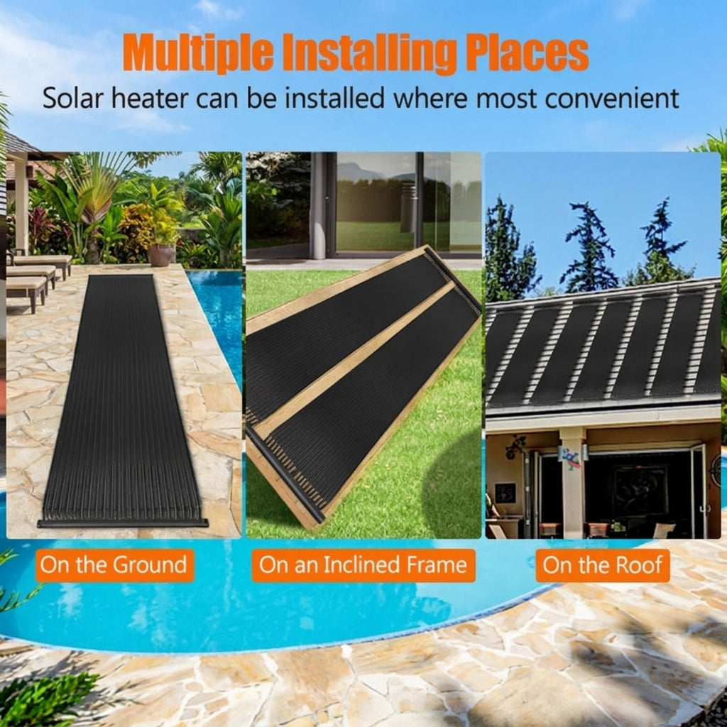 Biotree 2 Pieces 10/16.4/20 Feet Weatherproof Solar Swimming Pool Heating System 10 ft Set for Garden Yard Lawn Watering Outdoor, Black