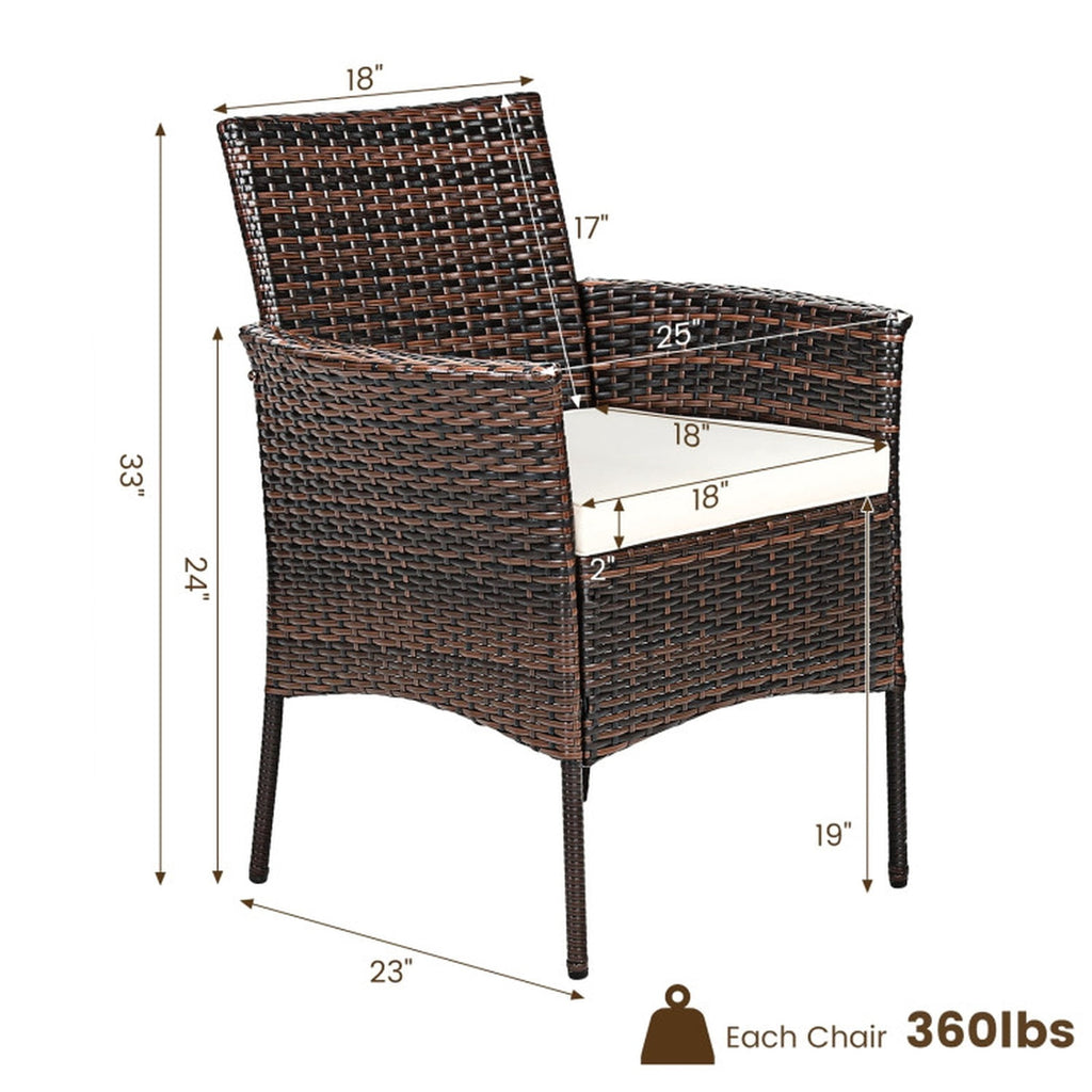 Biotree 2 Pieces Outdoor PE Rattan Armchairs with Removable Cushions Stackable Patio Chair for Garden BackyardMix brown