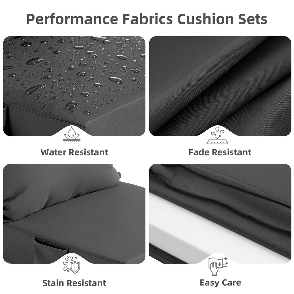 Biotree Outdoor Seat Cushions for Chairs,Waterproof Fade-Resistant Patio Furniture Replacement Cushions with Removable Cover,Gray