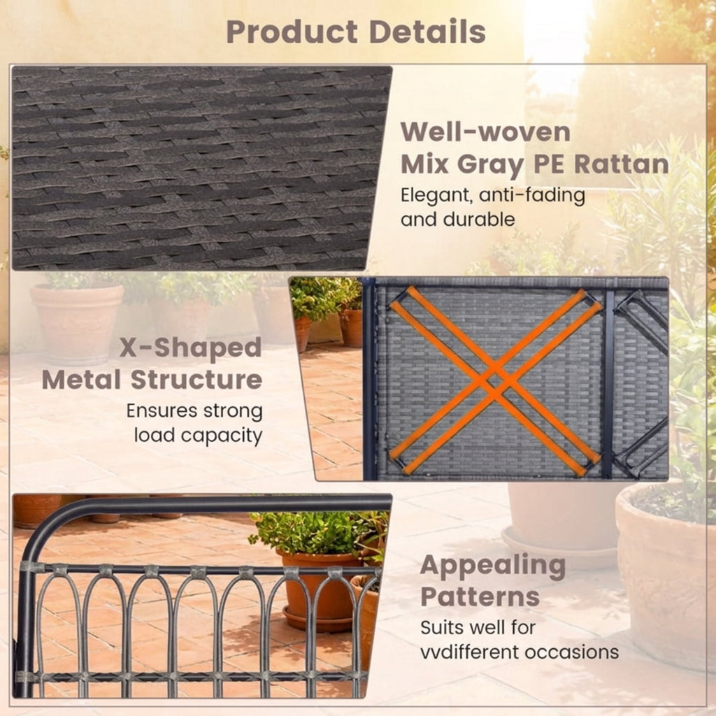 Biotree 2-Person Outdoor Hanging Chair with Ropes for Patio Porch Garden Backyard Outdoor, Gray
