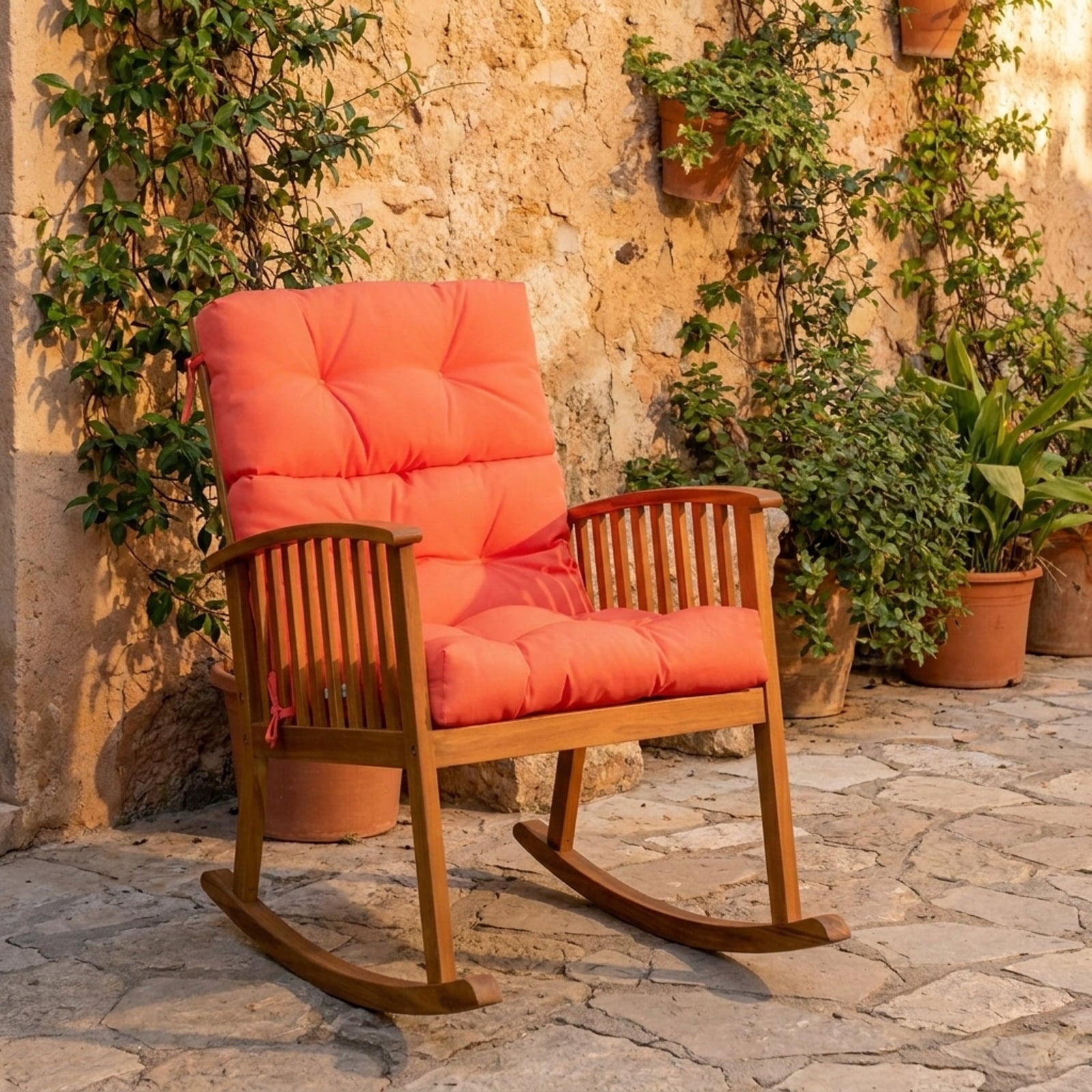 Biotree 22 X 44 Inch Tufted Outdoor Patio Chair Seating Pad Comfortable Patio Chair Cushion PadOrange