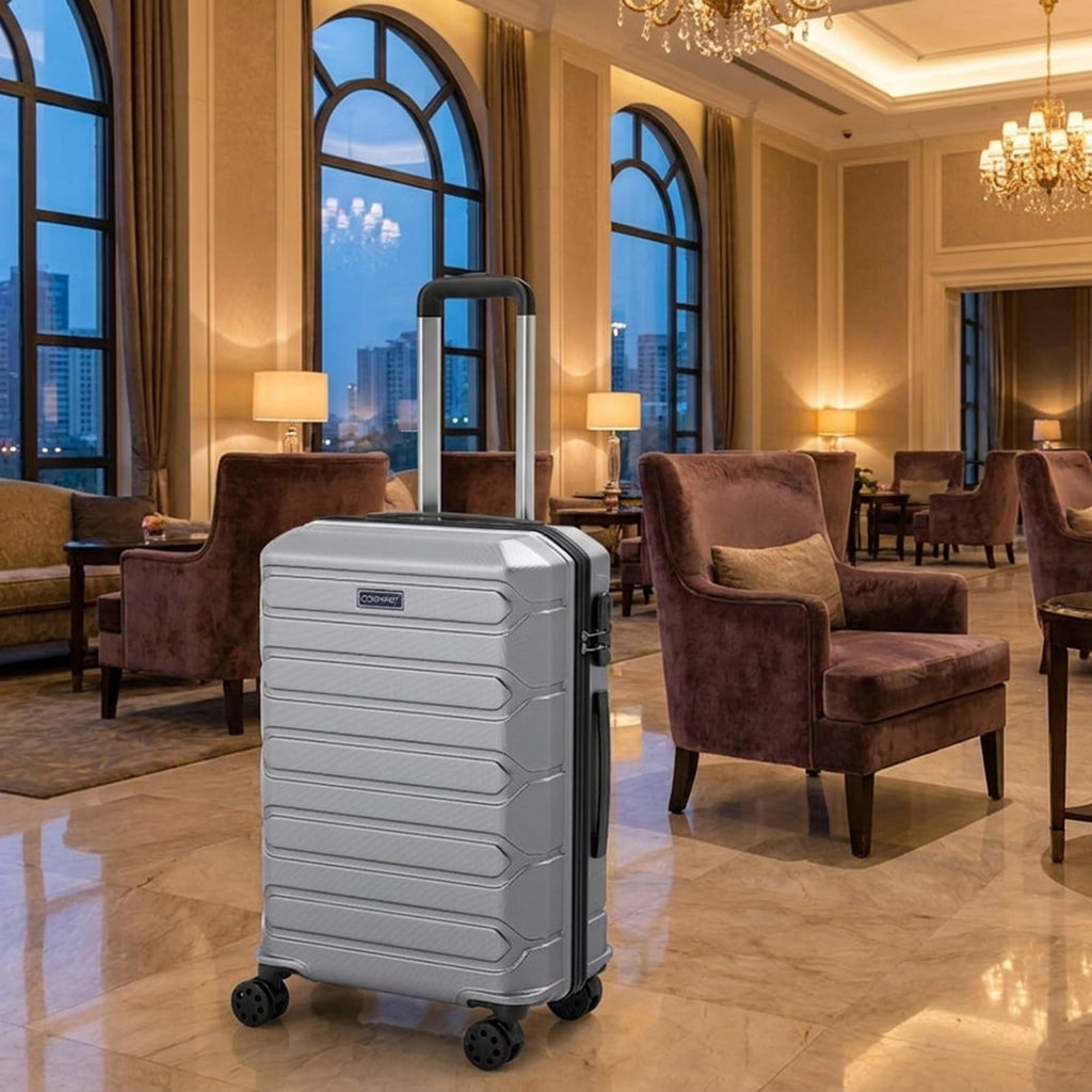 Biotree 3 Piece Hardside Luggage Set Lightweight Hardside Suitcases with 8 Spinner Wheels, Gray