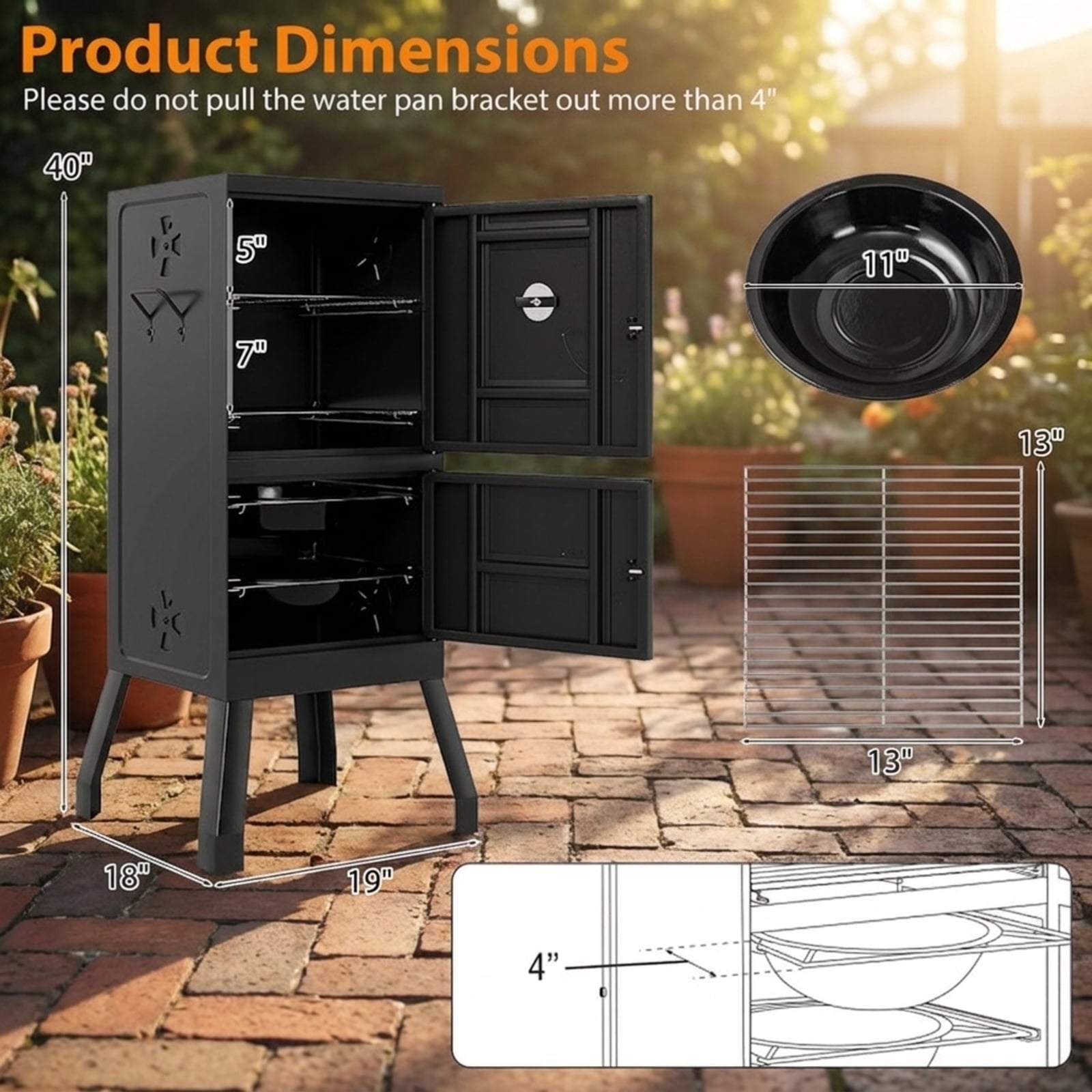 Biotree Vertical 2 for Outdoor Backyard Camping Patio BBQ, Black
