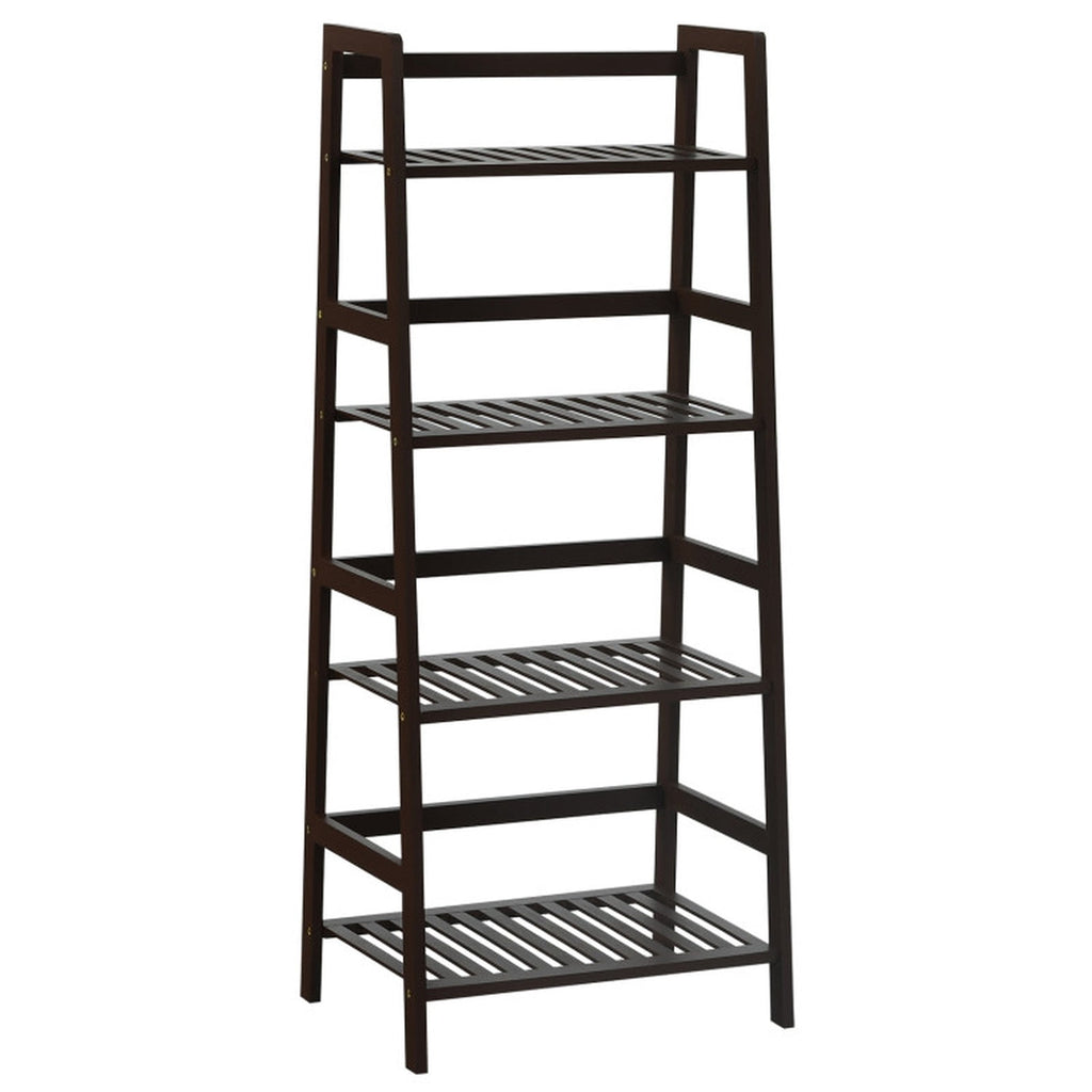 Biotree 4-Tier Bamboo Plant Rack with Guardrails Stable and Space-Saving for Indoor Outdoor Patio Balcony Garden, Brown