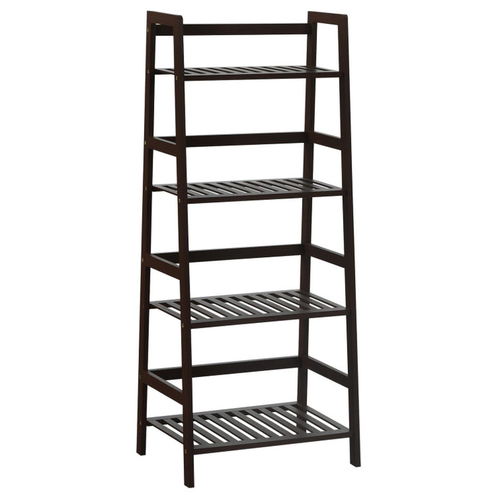Biotree 4-Tier Bamboo Plant Rack with Guardrails Stable and Space-Saving for Indoor Outdoor Patio Balcony Garden, Brown