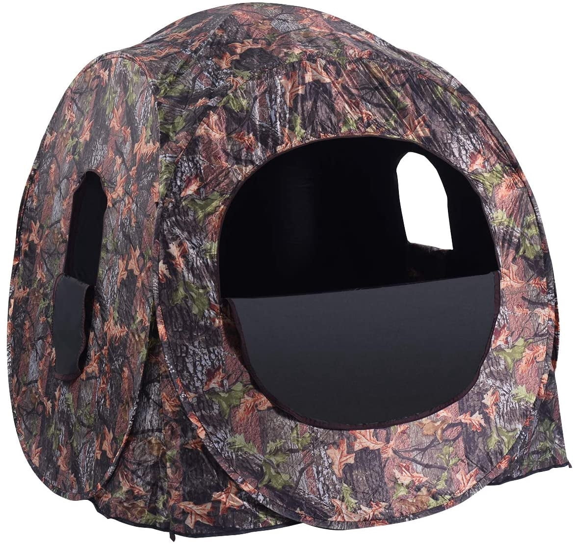 Biotree Portable Pop Up Ground Camouflage Hunting Blind Enclosure with Carry Bag for Deer Turkey Duck Hunting, Camouflage